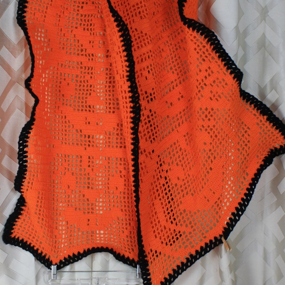 Handmade Crocheted Table Runner Halloween